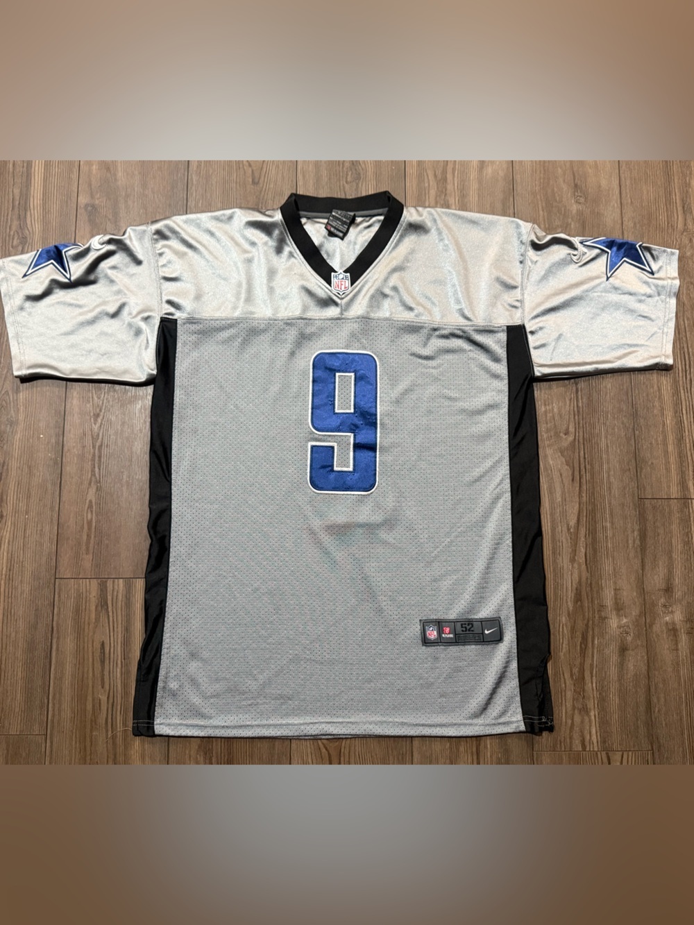 Nike Dallas Cowboys Tony Romo #9 Silver On Field NFL Jersey 52